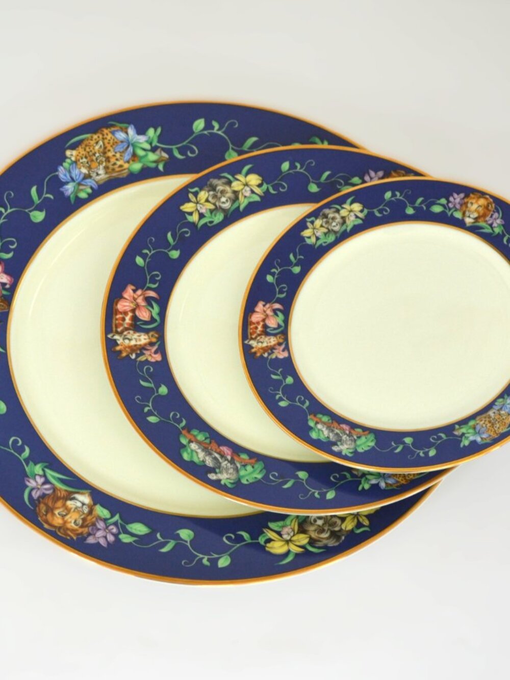 Franciscan Rafiki Blue China Plates Set of 3